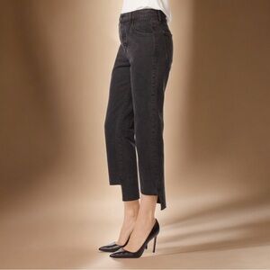 J Brand ‘Wynne’ Crop Straight Leg Step Hem Jeans in “Overthrow” Black Size 24